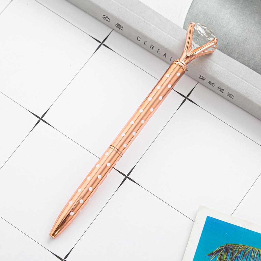 1 stück Kugelschreiber Schule Bürobedarf Hochzeit Schreibwaren Kristall Diamant Metall Rose Gold Luxus Spinning