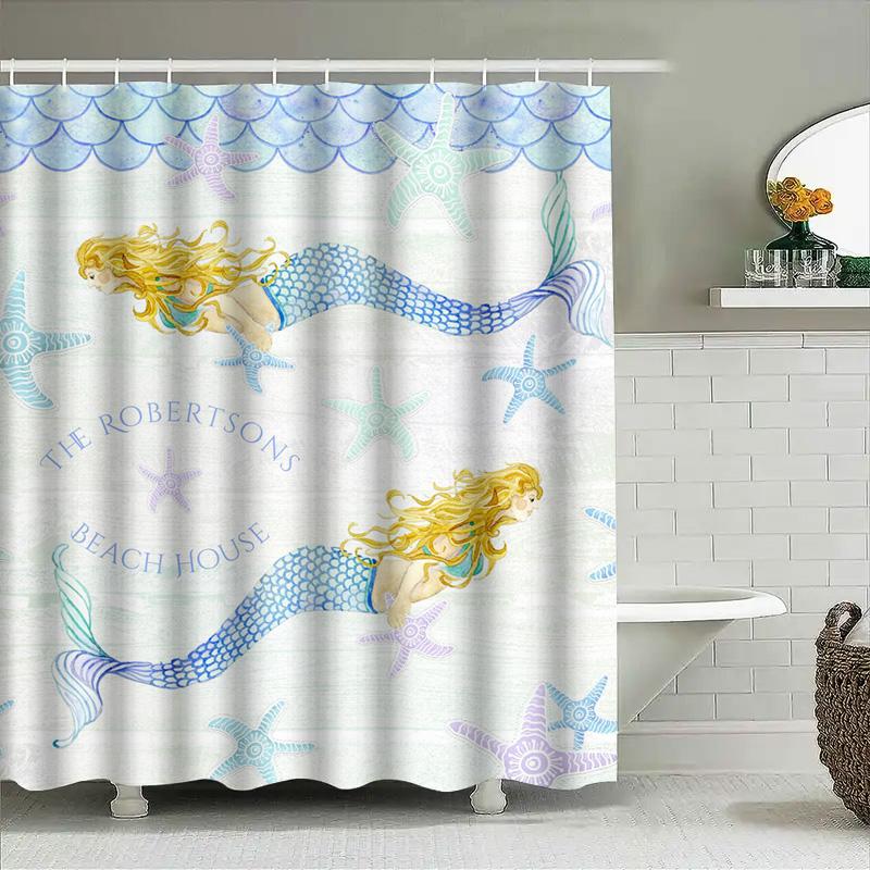 Green Eucalyptus Shower Curtain Bathroom Decor Greenery Leaves Printed Polyester Waterproof Washable Home Decoration