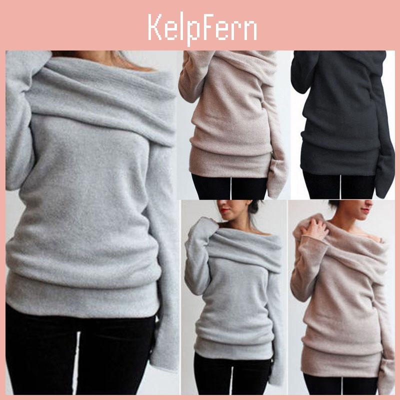Luxurious Womens Off The Shoulder Sweatshirts Sweater With Timeless Winter Warmth