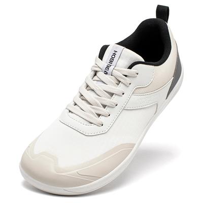 Weite Zehenschuhe Herren Damen Minimalistische Mesh Kunstleder Sneaker Schnürung Leicht Atmungsaktiv Gehen Schuhe