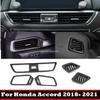 For Honda Accord 10th Gen 2018   Carbon Fiber Style Interior Dashboard Air Vent AC Outlet Cover Molding Trim Decals
