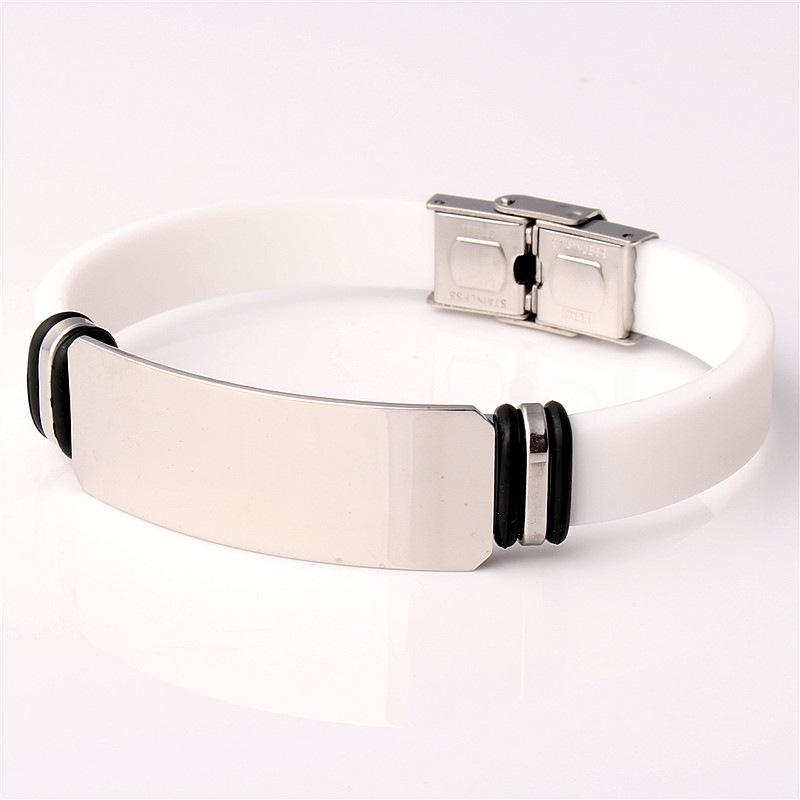 Personalisierte Armbänder für Männer und Frauen, Basketball-Sportarmbänder aus Silikon, Schmuck aus Edelstahl