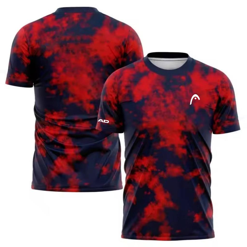 T-shirt da uomo stampata in 3D con freccia, asciugatura rapida, per sport come Tennis, Pickleball, Badminton, Moda di strada, Manica corta