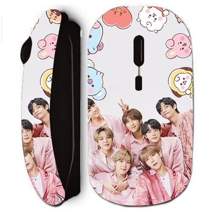 Souris sans fil - Kpop BTS - Noir - Optique - Livrée avec nano clé USB - Compatible portable