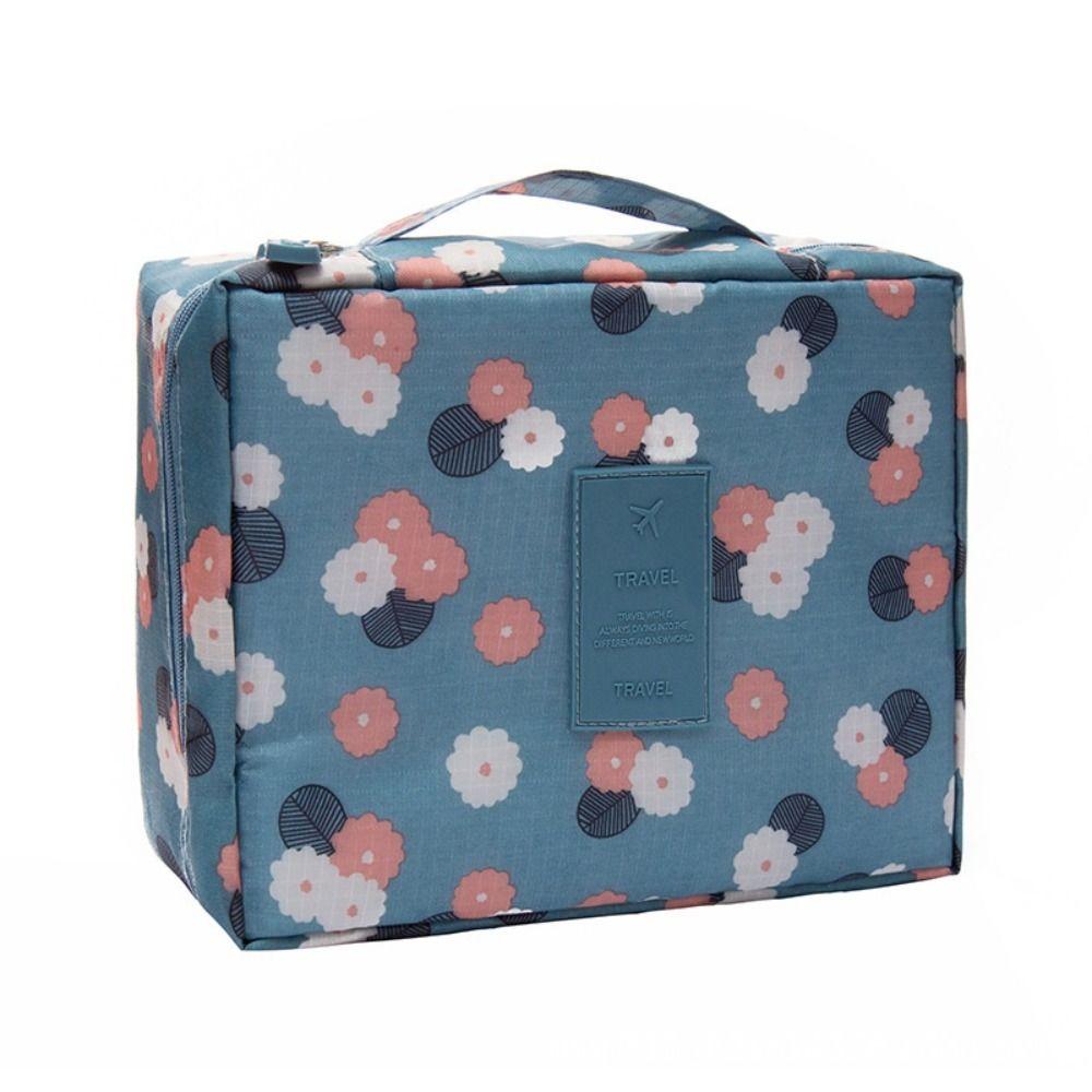 

Multi Compartment Cosmetics Bag Flower Print Knitting Crochet Tools Accessories Girl 2