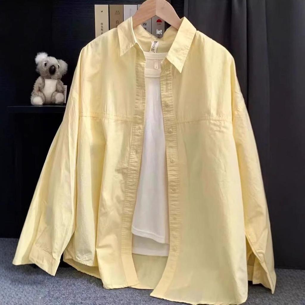 Women's Pure Cotton Loose Slimming Shirt Jacket for Spring, Summer, and Autumn Sun Protection