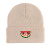 Cartoon Watermelon Warm Knitted Hat Beanie, Fruit Skullies Beanies Autumn Cuff Solid Bonnet Knit Hat Beanie