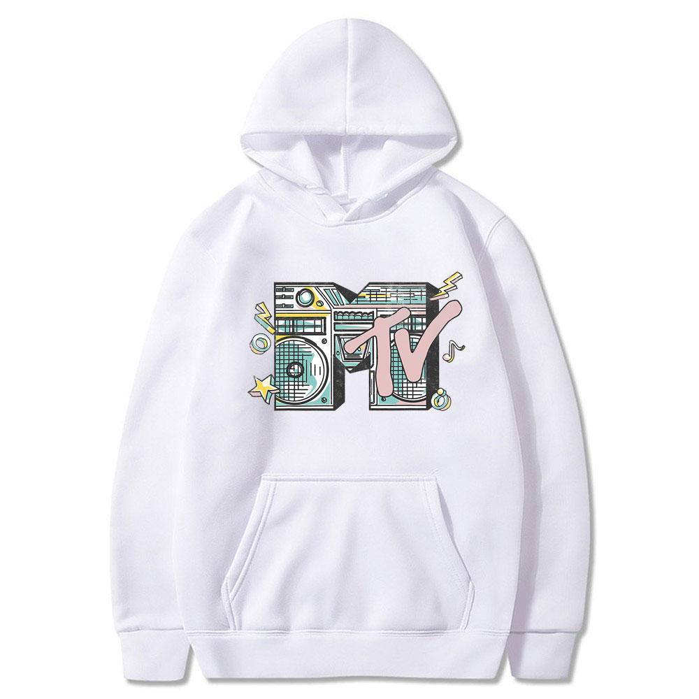 Limited MTV Music Television I Want My Boombox Graphic Hoodie Men Women Casual Vintage Oversized Pullover Men's Cotton Hoodies