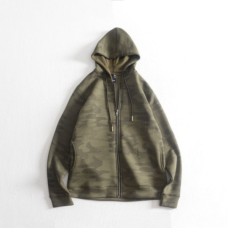 Foreign Trade Overplus Order Cut the Tag off Cattle Goods Cardigan Zip-up Camouflage Hoodie Men's Hood Export Original Single Men's Men's Outerwear