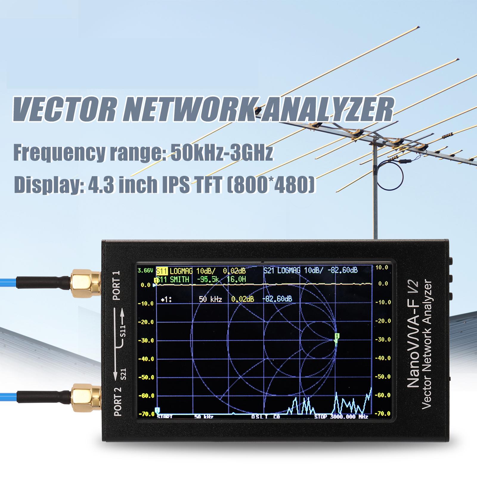 

3G Vector Network Analyzer 4.3 Inch Display S-A-A-2 anoVNA-F V2 Antenna Analyzer Short Waves HF VHF UHF Measure Duplexer Filter