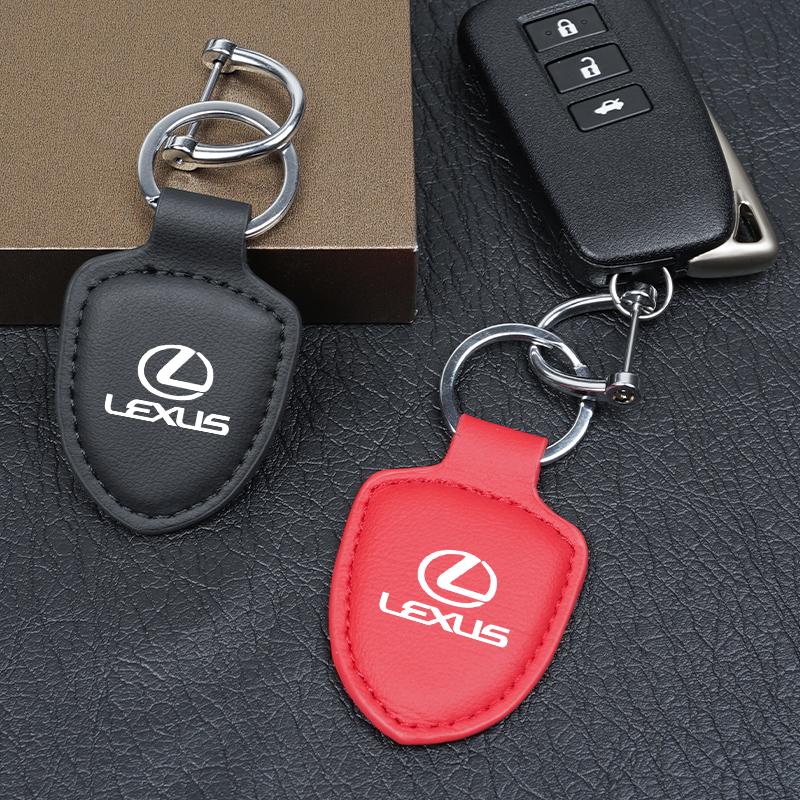 Interior Stickers Car Keychain Shield Leather Keyring Car Motorcycle Keyring Holder For Lexus RX330 IS250 Ct200h ES300h RX350 IS