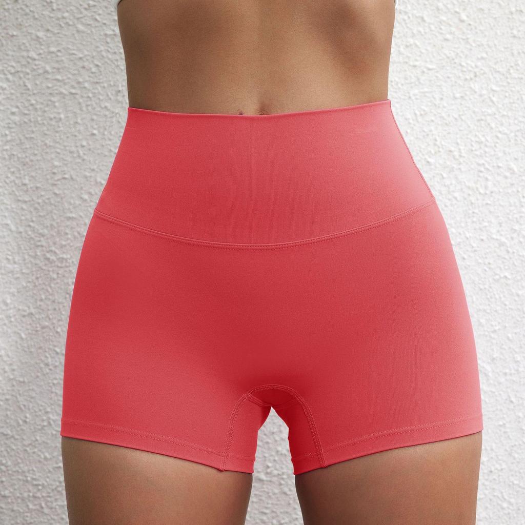 Plain Color High-Stretch Yoga Shorts - Soft, Three-Quarter Length Base Layer