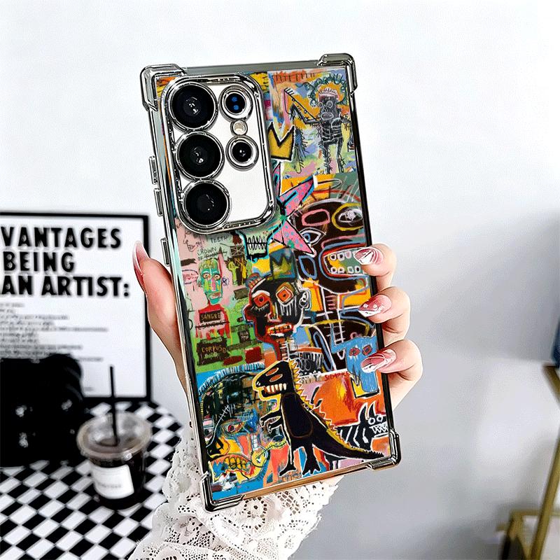 Graffiti Fashion Art Soft Phone Case For Samsung Galaxy S26 Ultra S25 Edge S24 FE S23 Plus S22 S21 + S20 Plating Anti-Fall Funda