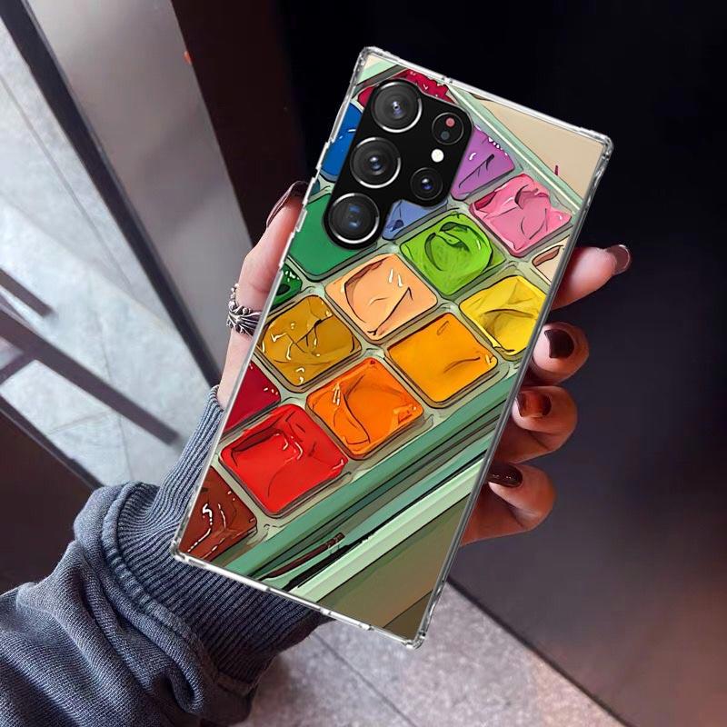 Watercolors Set Paint Palette Painting Box Phone Case For Samsung Galaxy S23 S24 S25 Edge S26 Ultra S22 + S21 Plus S20 FE Cover