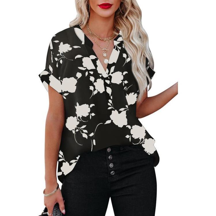 Women's Fashion Oversized White 3D Flower Print T-Shirt Summer Blouse Tee Female Tops Clothing
