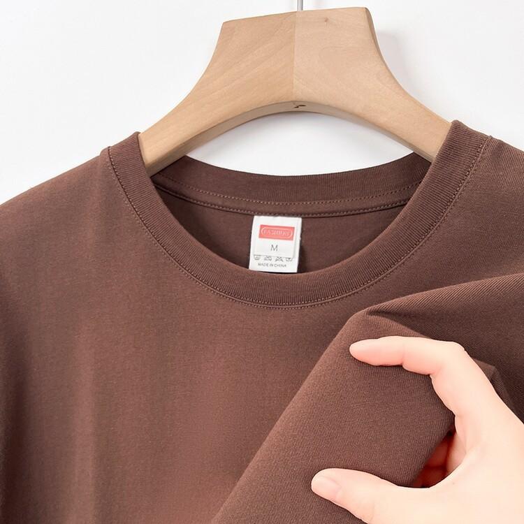 Men's Pure Cotton Short-sleeved T-shirt Summer Round Neck Business Casual Simple Versatile Solid Color Top Men's Clothing