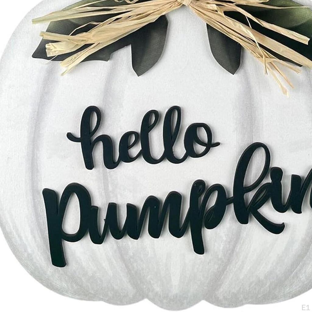 Fall Sign Pumpkin 10x12inch Wood Door Hanger Welcome Hanging for Autumn