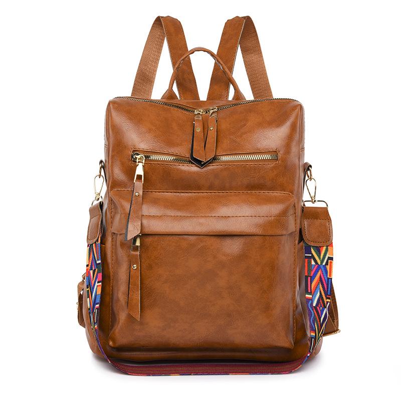 2025 Women's Retro PU Backpack - Large Capacity Casual Travel Bag
