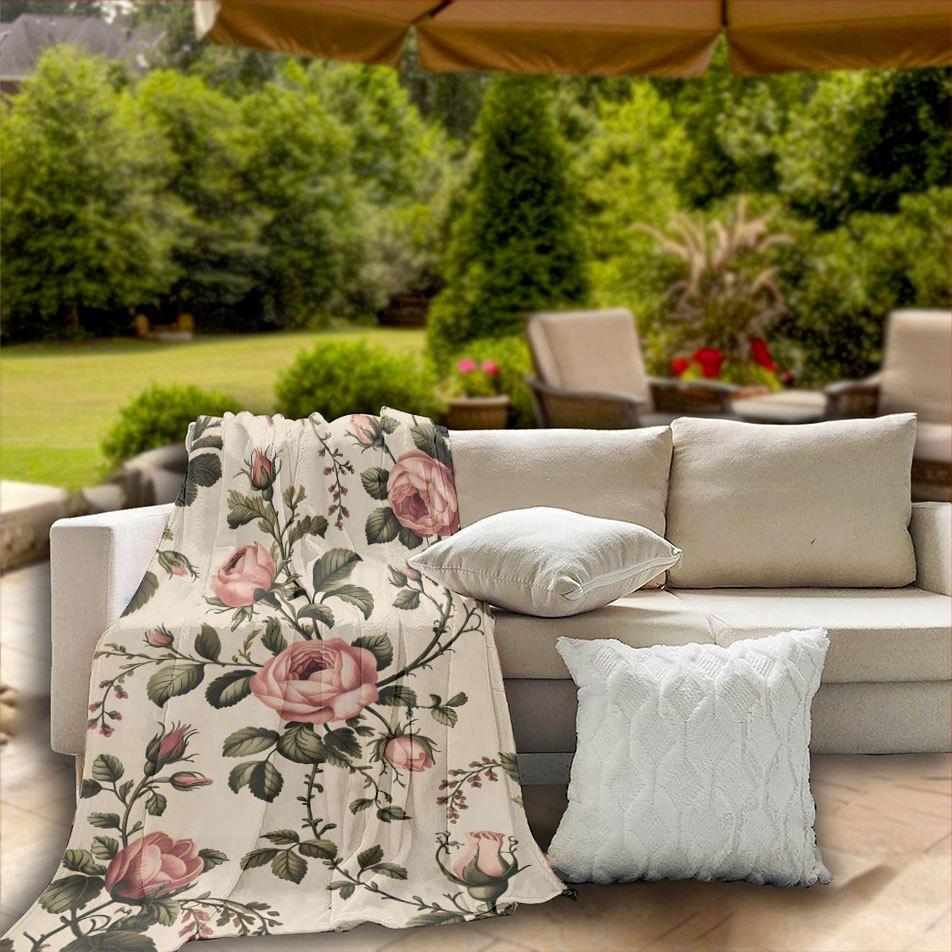 Countryside Nostalgia Blanket Reversible Flannel Throw for Rustic Charm AllSeason Comfort Vintage Farmhouse Gift