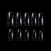 500Pcs Clear/Natural French Square Nail Tips Acrylic Nail Artificial Half False Flakes Nail Tips 10 Sizes with Clear Plastic Box