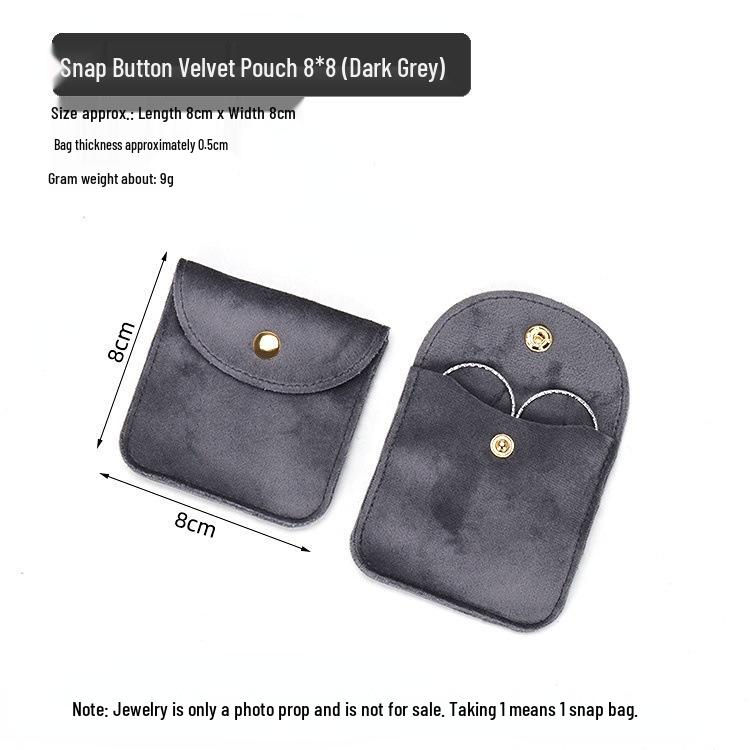 Samt Druckknopf Schmuckbeutel für Ringe & Halsketten - Mini Aufbewahrungsbeutel