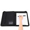 Black Zippered Pocket Zippered Padfolio Faux Leather Conference Folder Organizer  For Business Men