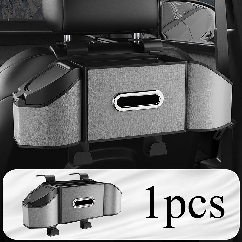 Auto Backseat Organizer for Auto Interior 7 In 1 Car Seat Back Cup Holder Storage Box Tissue Box with Hook Car Phone Holder