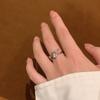 Open Copper Modern Ring With Irregular Wave And Beautiful Zirconia For Women