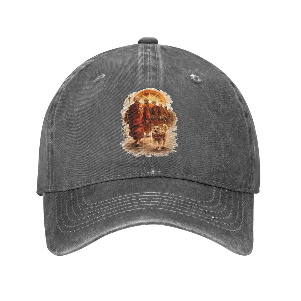 Washed Baseball Cap Aloka Dog Walk for Peace Buddhist Monk  Dog Summer Hip Hop Hats For Unisex Adult  Stylish Sun Snapback Cap