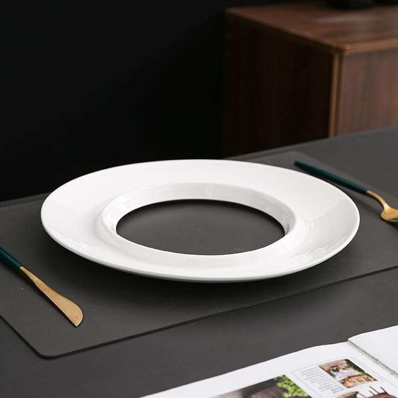 White Round Ceramic Dining Plate Sushi Plate Dim Sum Dish Dessert Bowl Sashimi Plates Fruit Bowl Cake Pan Pastry Plates Tray