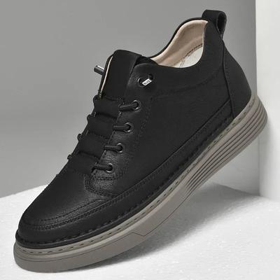 Boty z pravé kůže zvyšující výšku pro muže Boty na platformě Zvýšení výšky Obuv Pánská ležérní Luxusní Pánské tenisky Skate boty