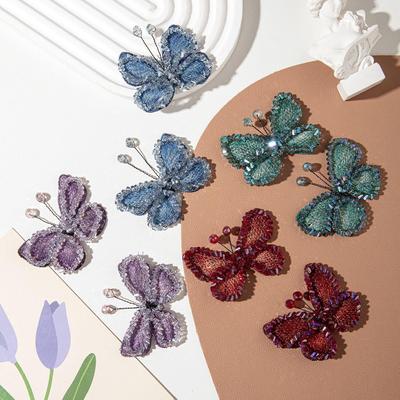 Koreanische Handgefertigte Kristall Schmetterling Stickerei Brosche & Clip - Modische Accessoires für Kopfschmuck, Mobiltelefone und Kleidung