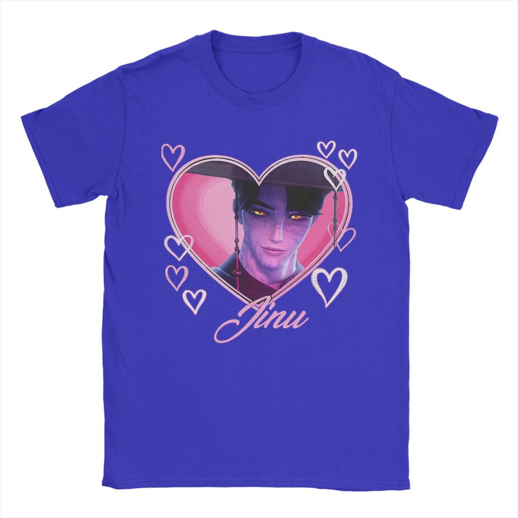 Jinu Heart KPOP Dämonenjäger Anime Herren T-Shirts Huntrix Mode T-Shirt Kurzarm Rundhals T-Shirt Reine Baumwolle Oberteile