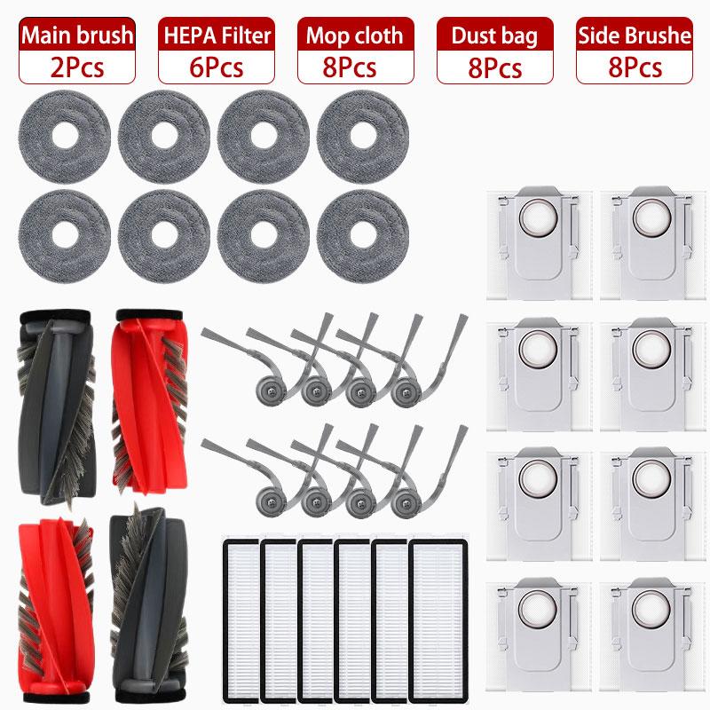 

Подходит для (Roborock Qrevo Edge / EdgeC / Edge S5A / 5V1 / Curv) Запчасти для пылесоса Основная щетка Боковая щетка HEPA-фильтр Ткань для швабры Пылесборник