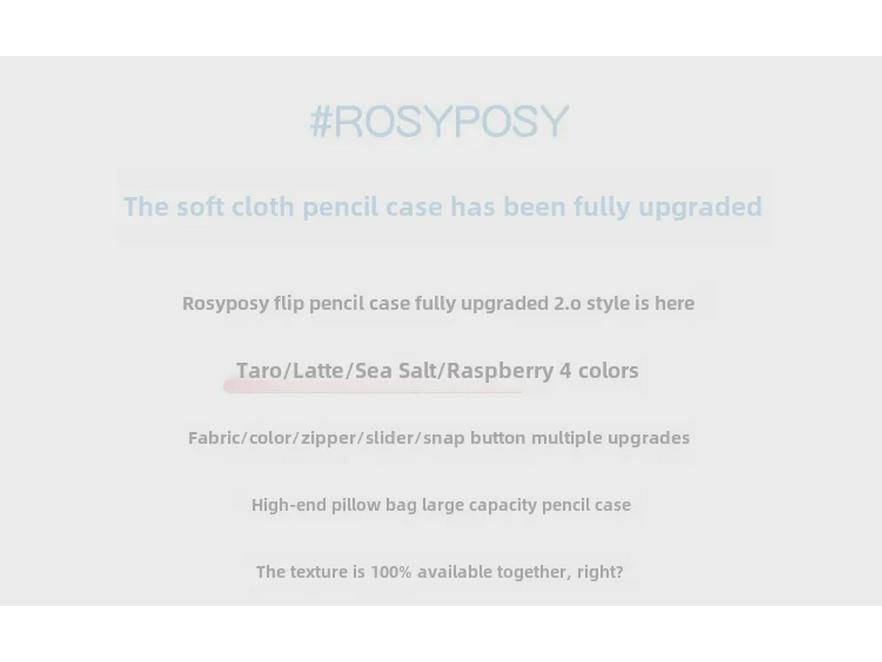 RosyPosy Large Capacity Soft Canvas Pencil Bag - Upgraded Design for High-Value Stationery Storage