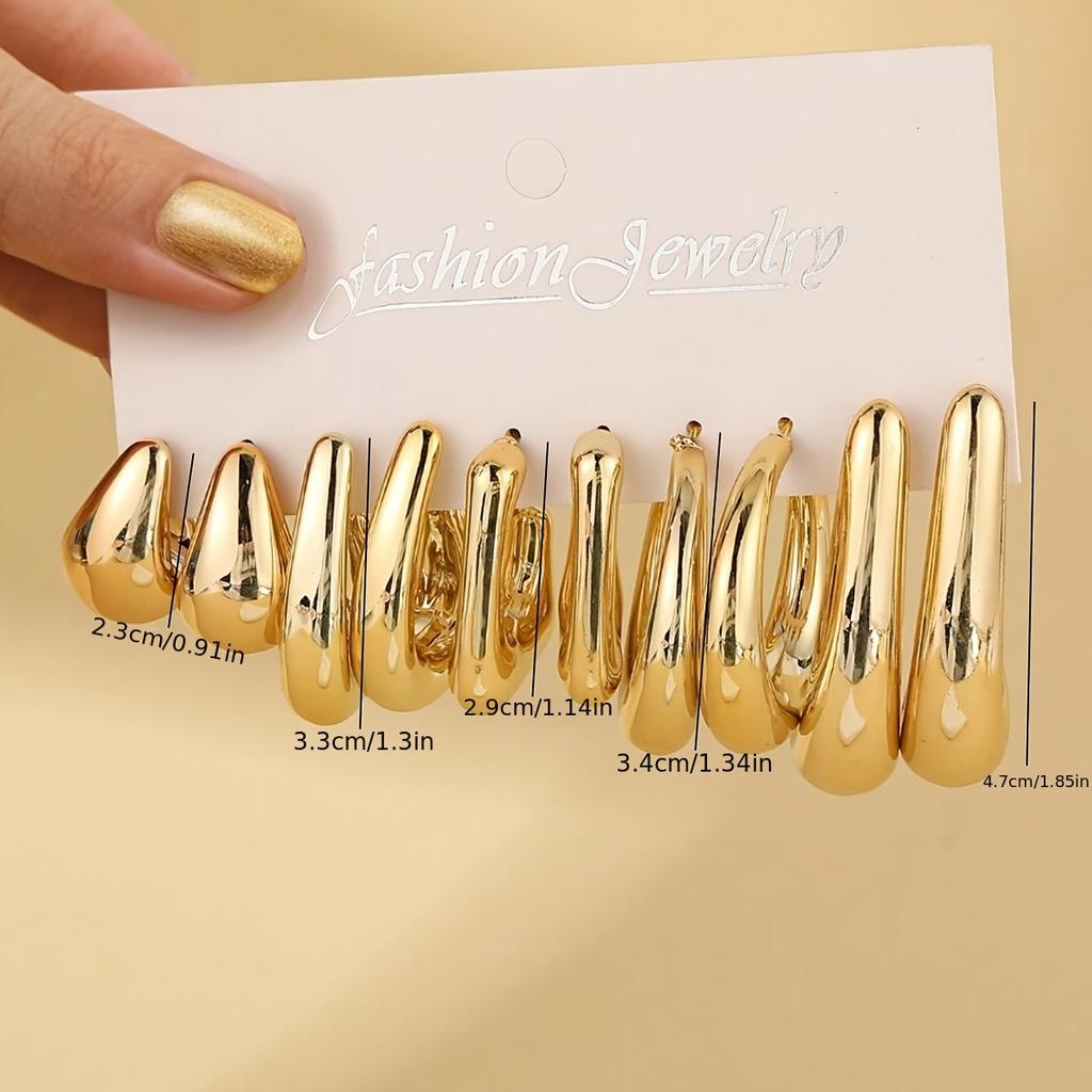 10-20pcs Elegant Thick Water Drop Screw Earrings Women's Fashion Charm Geometric CCB Earring Set Daily Leisure Versatile Zircon