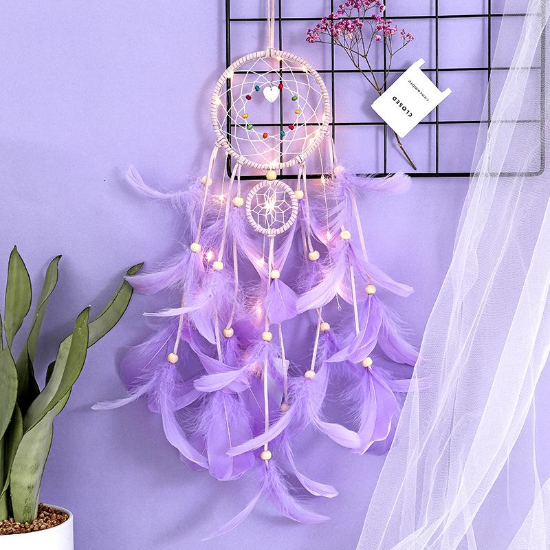 15 Styles Wall Dream Catcher Led Handmade Feather Braided Wind Chimes For Room Decoration Hanging Home Christmas Decor Poster