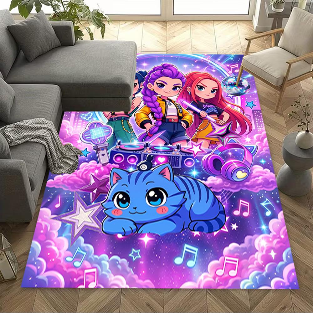 Cyberpunk Fashion Heroes Floor Mat Suitable for Study room Playrooms Dining Room Balcony Antislip Carpet Anime Office Decor