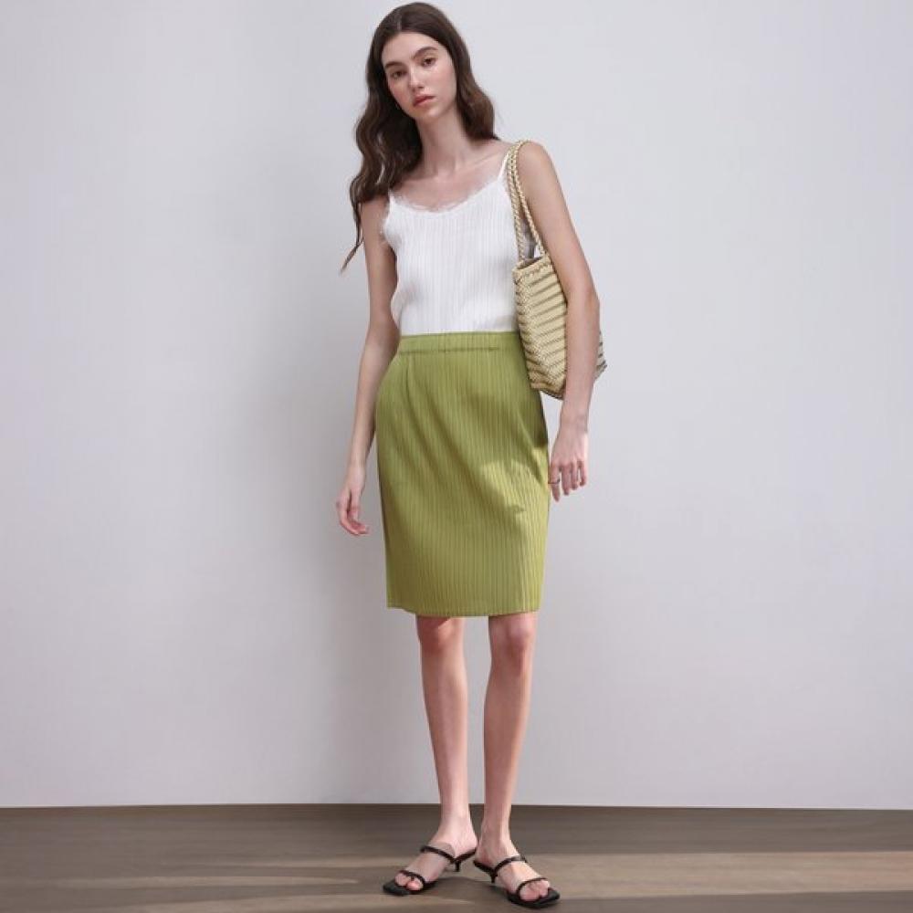 Pleats Mood Dara Pleats Banding Midi Skirt FREE/black