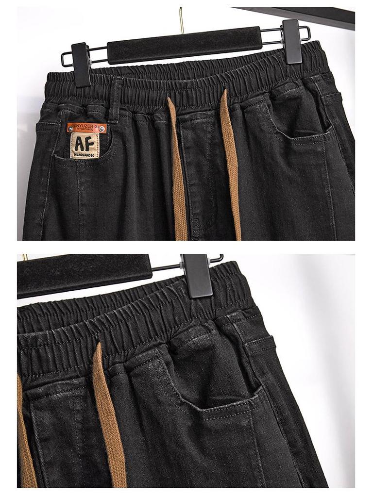Plus Size Women's High Waist Slimming Denim Pants - Casual Loose Fit