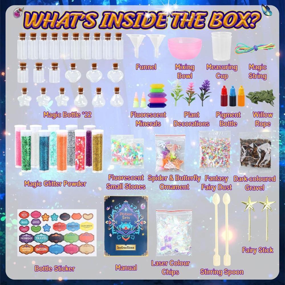 Fairy Magic Craft Kit for Kids with Potion Bottles Fairy Magical Potions Making Craft Kit Art Crafts Birthday Gift for Girl Boy