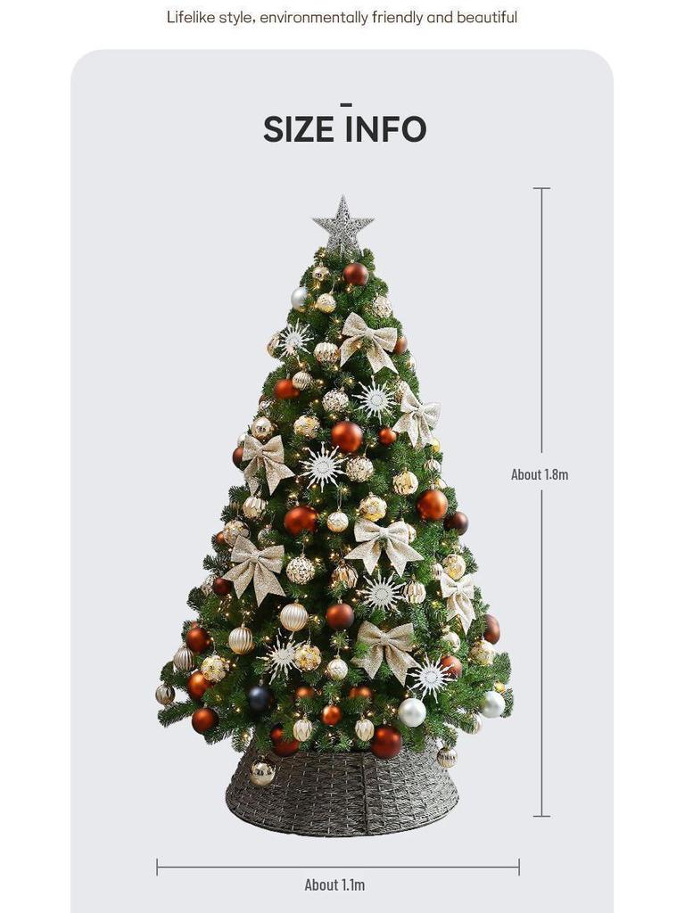 2025 White Flocked Snowy Christmas Tree Set with DIY Ornaments for Home Living Room