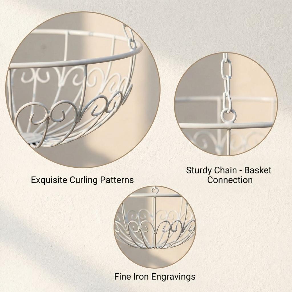 Minimalist & Stylish Iron Rustic Hanging Basket