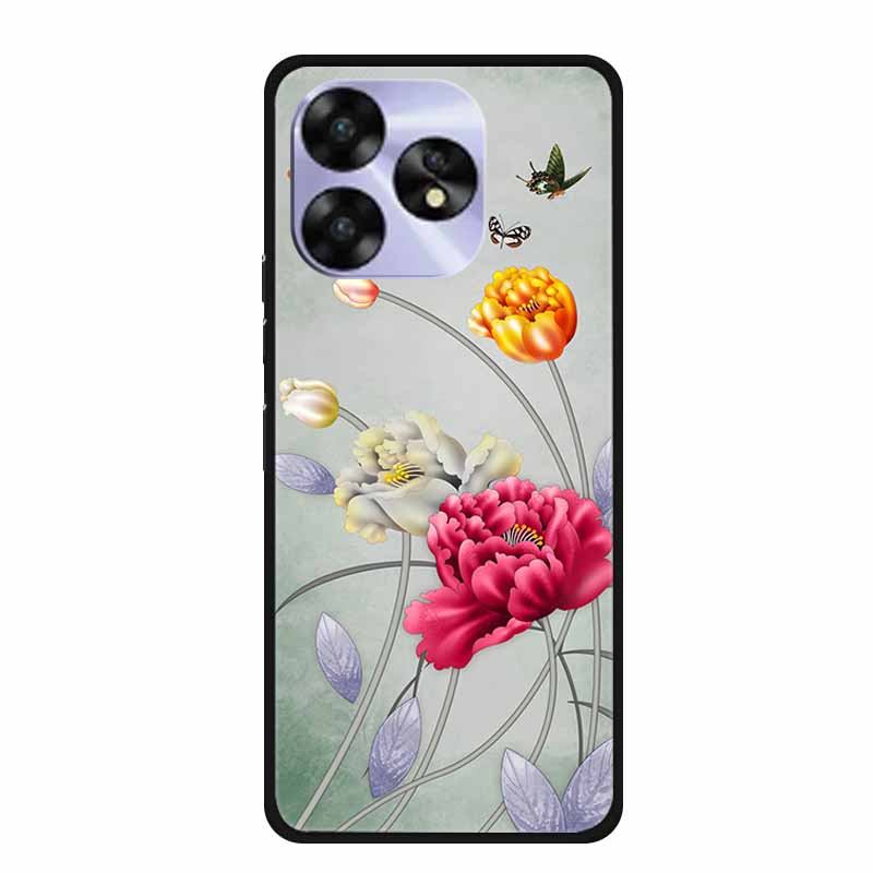 For Umidigi A15c A15 Case Painted Black Bumper TPU Soft Silicone Phone Cover For Umidigi A15 Cases A 15 15T Coque Funda Capa Cat