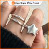 BF CLUB 925 Sterling Silver Ring For Women Jewelry Narrow Finger Open Vintage Handmade Star Ring Allergy For Party Birthday Gift