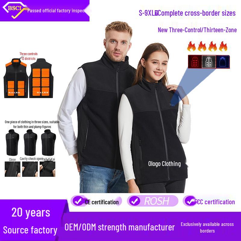

Cross-Border Electric Heated Fleece Vest - Custom Winter Gilet S/M/L