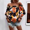 GMXIA Women's Fashion Casual Summer Floral Print Short Sleeve One Shoulder Blouses & Shirts