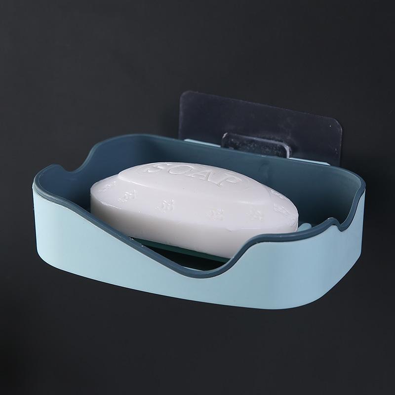 1Pc Soap Box Suction Cup Wall Mounted Soap Rack No Punching Soap Box Rack Household Creative Drain Portable Suction Cup Soap Box