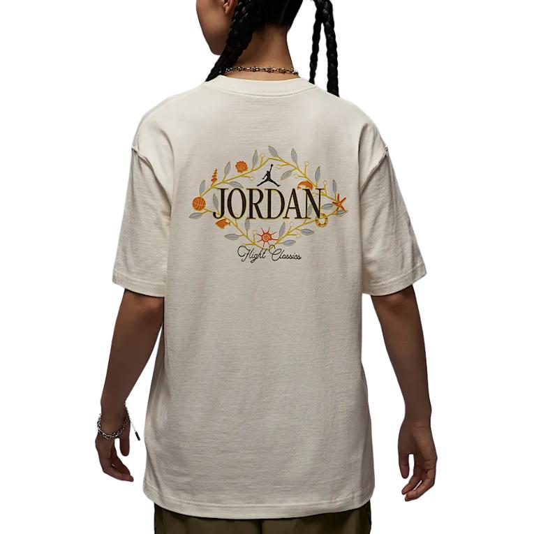 Jordan Oversized Fashion Sports Comfortable Breathable Short Sleeve T-Shirt Women Tops Sail-White IF0380133