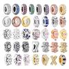 Sparkling and Polished Lines Spacer Charm Bead for Women Fit European Original Silver Bracelet DIY Fine Jewelry Gift